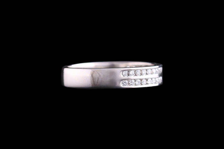 Platinum Diamond Double Row Half Eternity Ring