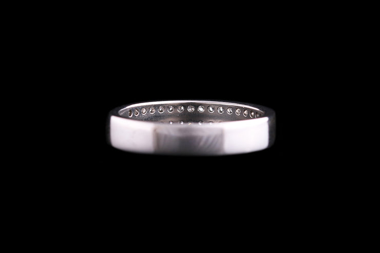 Platinum Diamond Double Row Half Eternity Ring