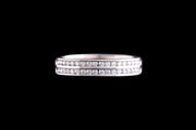Platinum Diamond Double Row Half Eternity Ring