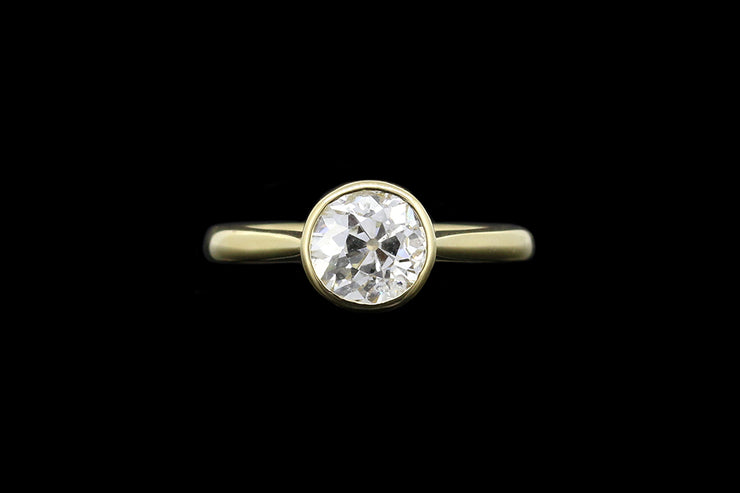 18ct Yellow Gold Diamond Single Stone Ring