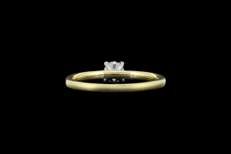 18ct Yellow Gold and Platinum Diamond Single Stone Ring