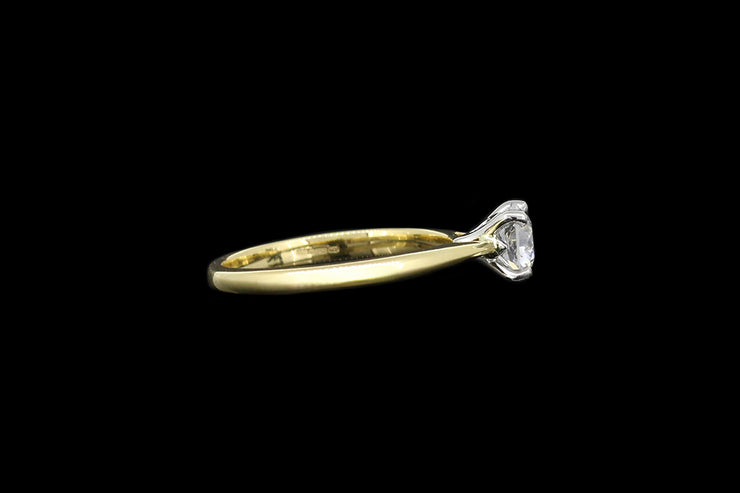 18ct Yellow Gold and Platinum Diamond Single Stone Ring