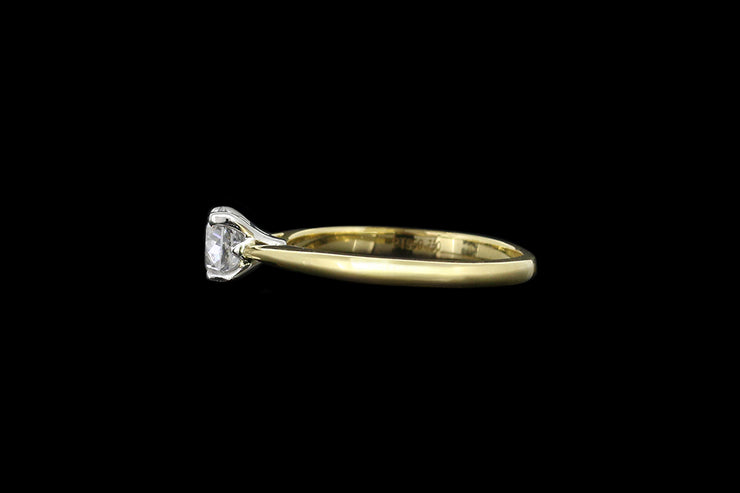 18ct Yellow Gold and Platinum Diamond Single Stone Ring