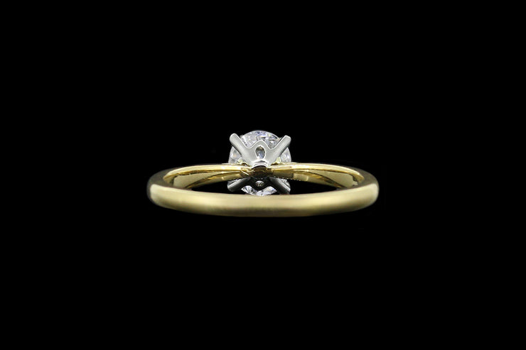 18ct Yellow Gold and Platinum Diamond Single Stone Ring