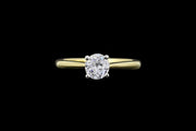 18ct Yellow Gold and Platinum Diamond Single Stone Ring