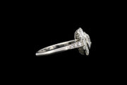 Platinum Diamond Target Ring with Diamond Shoulders