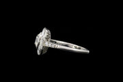 Platinum Diamond Target Ring with Diamond Shoulders