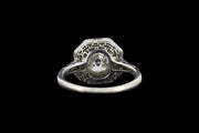 Platinum Diamond Target Ring with Diamond Shoulders