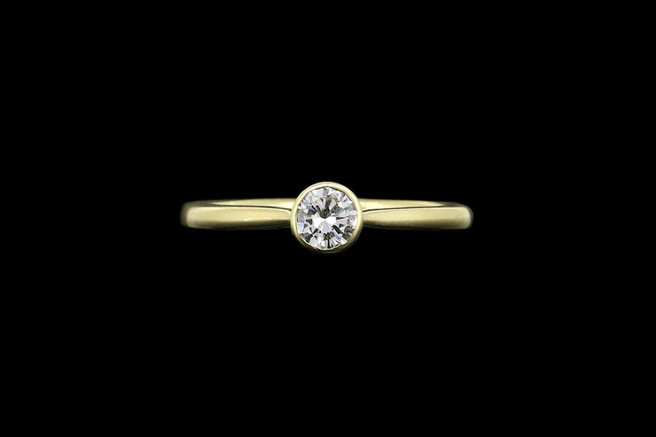 18ct Yellow Gold Diamond Single Stone Ring
