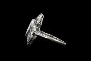 Art Deco Platinum Diamond and Sapphire Dress Ring