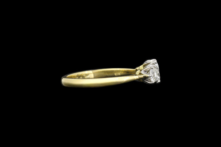 18ct Yellow Gold and Platinum Diamond Three Stone Ring