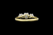 18ct Yellow Gold and Platinum Diamond Three Stone Ring