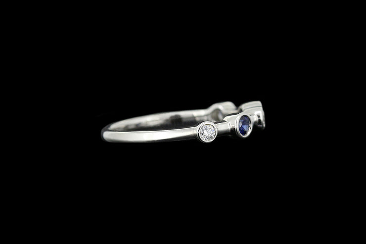 18ct White Gold Diamond and Sapphire Scatter Ring