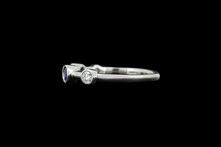 18ct White Gold Diamond and Sapphire Scatter Ring