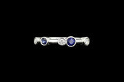 18ct White Gold Diamond and Sapphire Scatter Ring