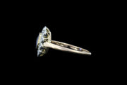 Edwardian 18ct Yellow Gold and Platinum Diamond and Sapphire Cluster Ring