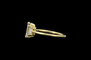 18ct Yellow Gold Diamond Single Stone Ring with Diamond Shoulders