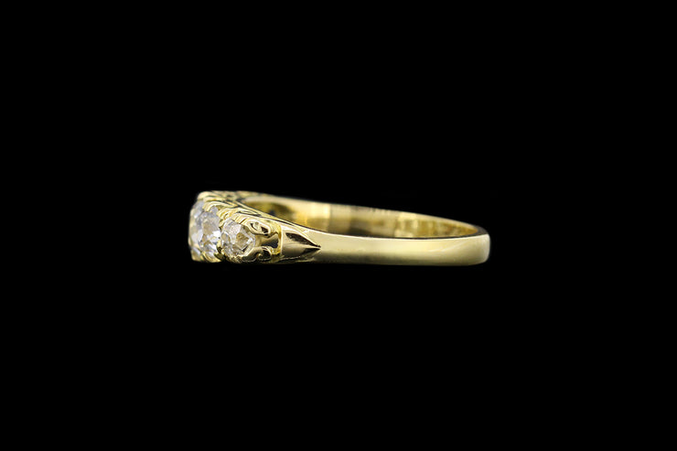 Victorian 18ct Yellow Gold Diamond Graduated Five Stone Ring