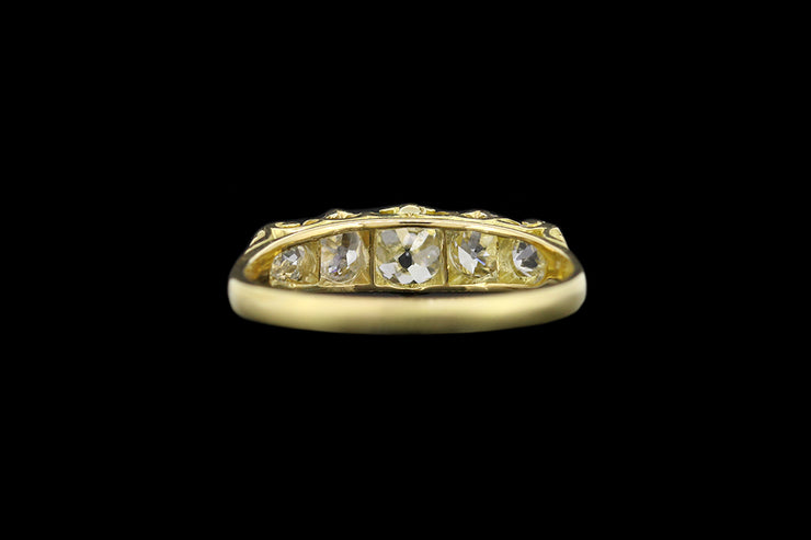 Victorian 18ct Yellow Gold Diamond Graduated Five Stone Ring