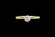 18ct Yellow Gold Diamond Single Stone Ring