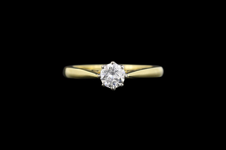 18ct Yellow Gold Diamond Single Stone Ring