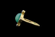 Edwardian 18ct Yellow Gold and Platinum Diamond and Jade Dress Ring
