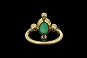 Edwardian 18ct Yellow Gold and Platinum Diamond and Jade Dress Ring