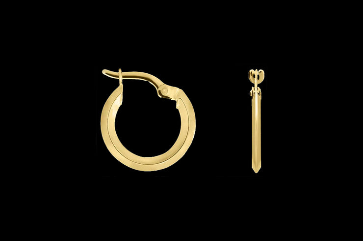 9ct Yellow Gold Knife Edge Style Hoop Earrings