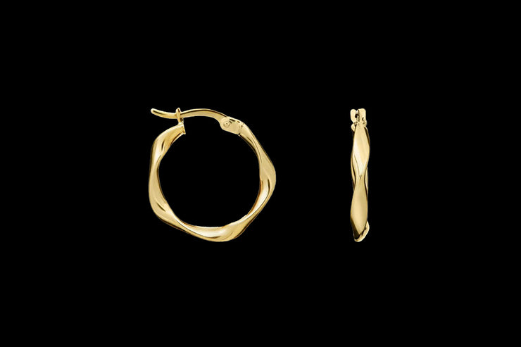 9ct Yellow Gold Twisted Hoop Earrings