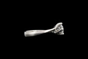 Platinum Diamond Single Stone Ring with Twist Shoulders