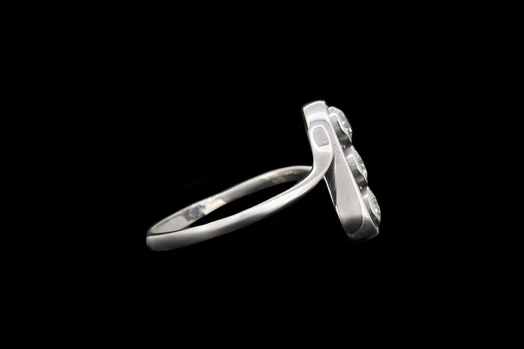 18ct White Gold Diamond Three Stone Twist Ring