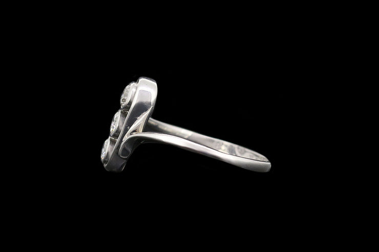 18ct White Gold Diamond Three Stone Twist Ring