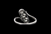 18ct White Gold Diamond Three Stone Twist Ring