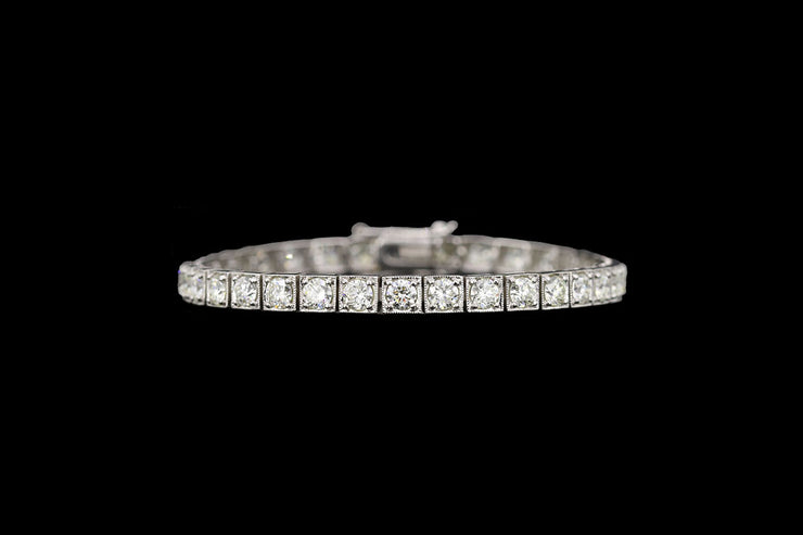 18ct White Gold Diamond Line Bracelet