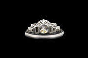 Platinum Diamond Single Stone Ring with Diamond Shoulders
