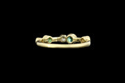 18ct Yellow Gold Diamond and Emerald Scatter Ring