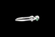18ct White Gold Diamond and Emerald Scatter Ring