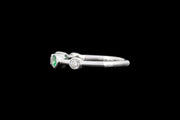 18ct White Gold Diamond and Emerald Scatter Ring