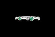 18ct White Gold Diamond and Emerald Scatter Ring