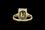 18ct Yellow Gold Diamond and Yellow Sapphire Rectangular Cluster Ring