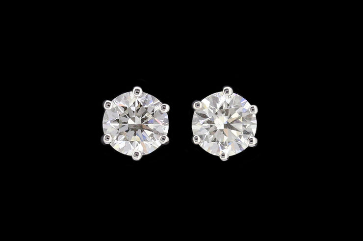 18ct White Gold Diamond Solitaire Stud Earrings