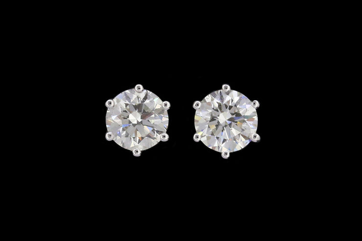 18ct White Gold Diamond Solitaire Stud Earrings