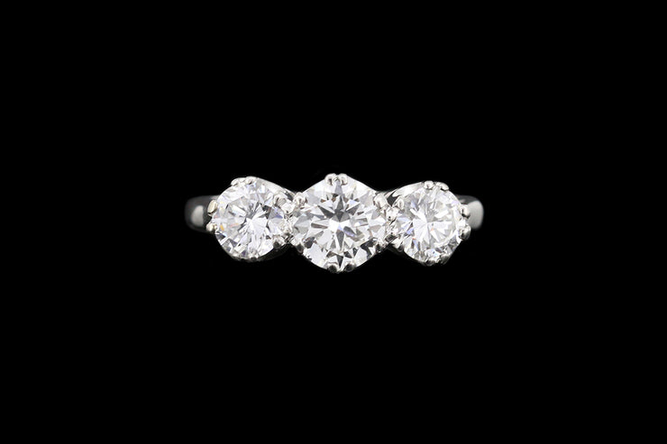 Platinum Diamond Three Stone Ring