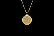 Edwardian 9ct Yellow Gold Engraved Round Locket