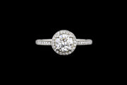 Boodles Platinum Diamond Target Ring with Diamond Shoulders
