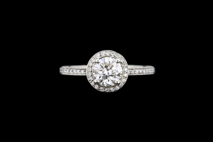 Boodles Platinum Diamond Target Ring with Diamond Shoulders