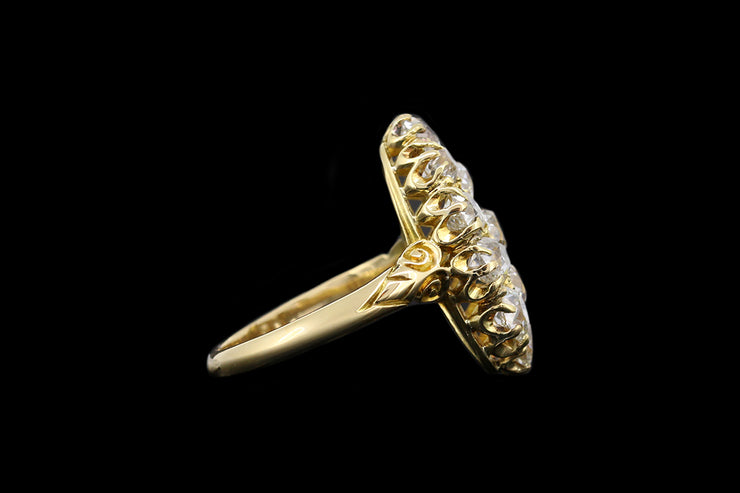 Victorian 18ct Yellow Gold Diamond Marquise Dress Ring