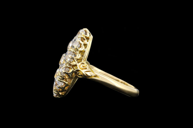 Victorian 18ct Yellow Gold Diamond Marquise Dress Ring