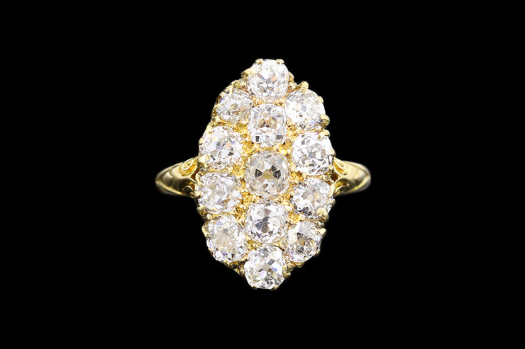 Victorian 18ct Yellow Gold Diamond Marquise Dress Ring