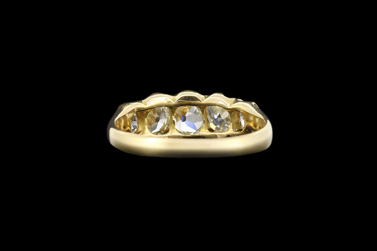 Victorian 18ct Yellow Gold Diamond Graduated Five Stone Ring
